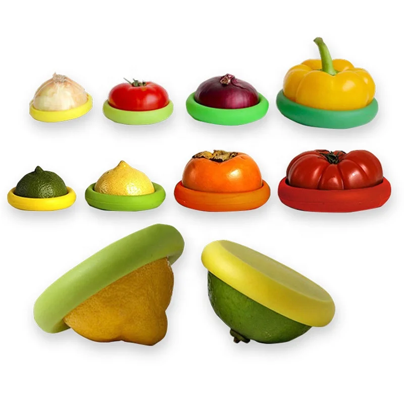 Amazon Hot Sale 4 Pcs Fruit And Vegetable Keep Fresh Food Covers Lids Set bowl cover silicone sets covers for food food covers