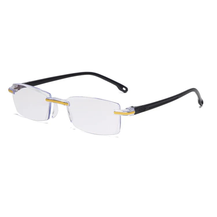 Men Women Rimless Reading Glasses Far Near Anti Blue Light Magnification Antifatigue Eyewear Presbyopic Reading Glasse