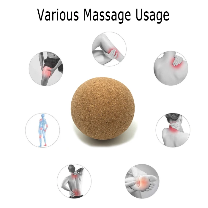 Wholesale 6.5cm 8cm 10cm Natural Cork Massage Ball for Neck Foot Self Massage