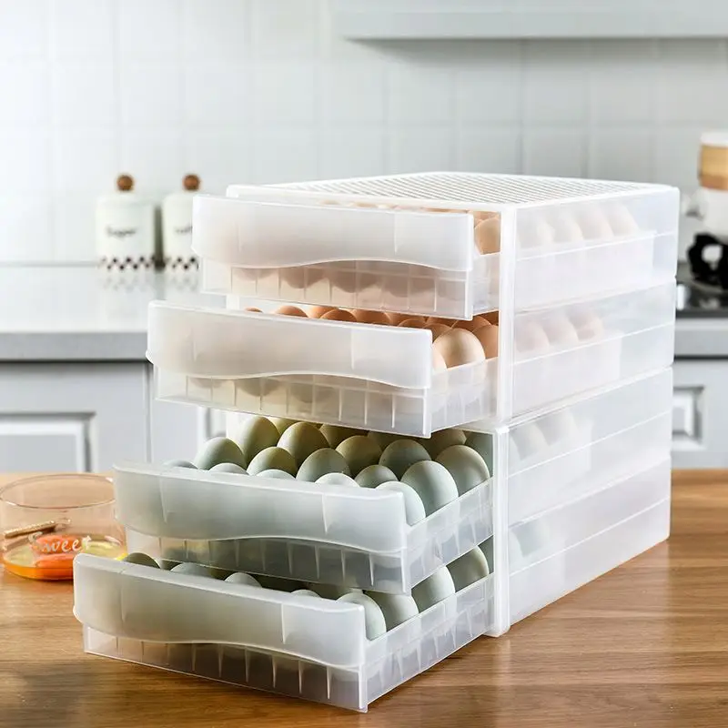 High Quality Food Grade Portable Household Plastic Organizer Case Holder Box Fridge Freezer 30 Eggs Container Storage Boxes