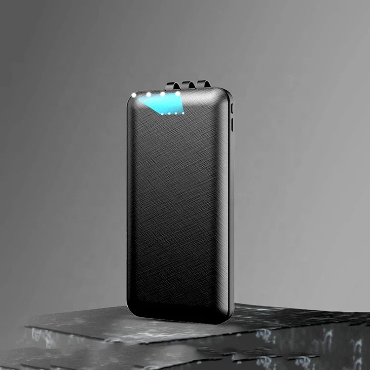 10000mAh Power Bank with Built in Triple Cables LED Display USB External 10000mah Battery Portable Power Bank Charger