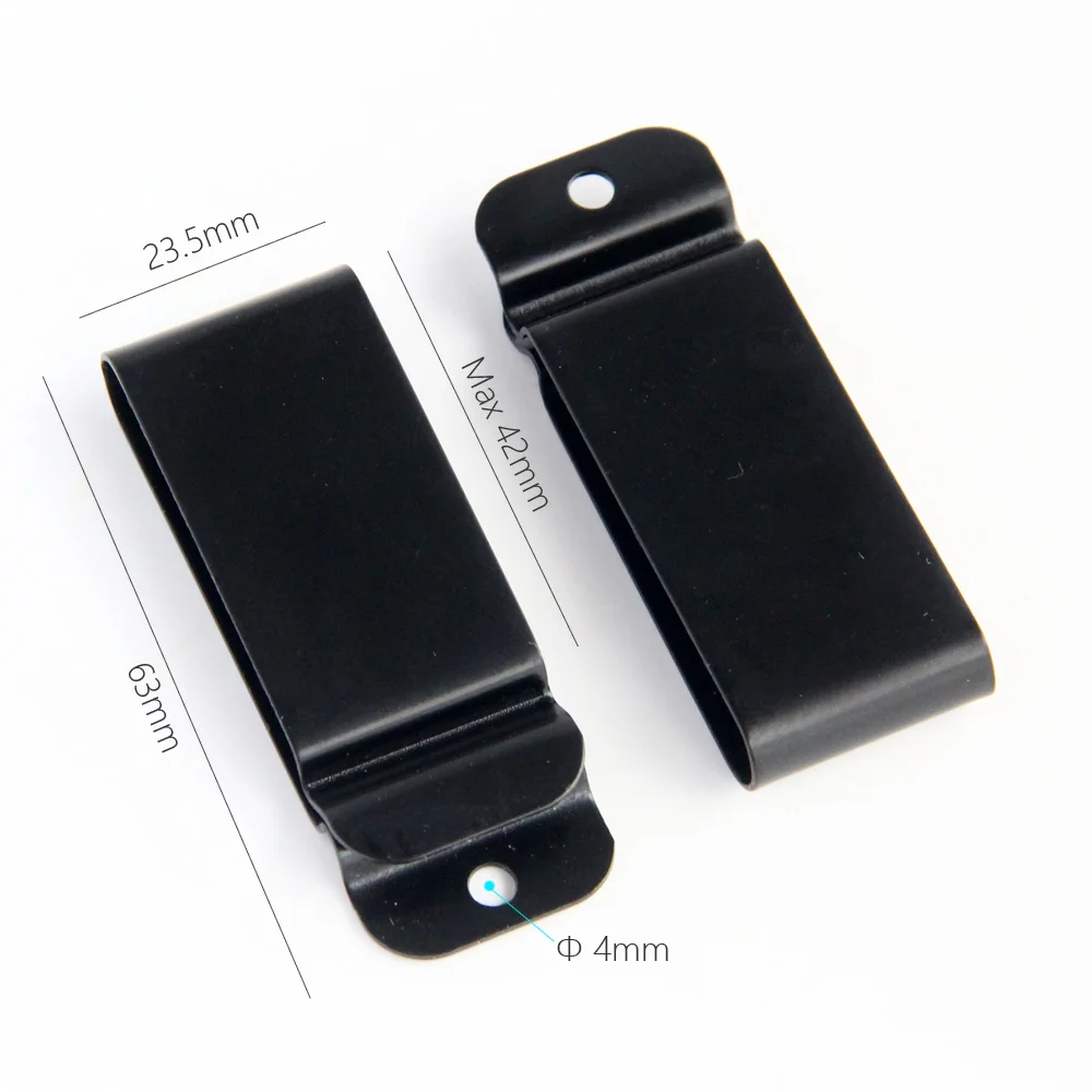 Black Tactical Metal Belt Holster Clip Leather Knife Sheath Holster Manganese Steel Belt Clip