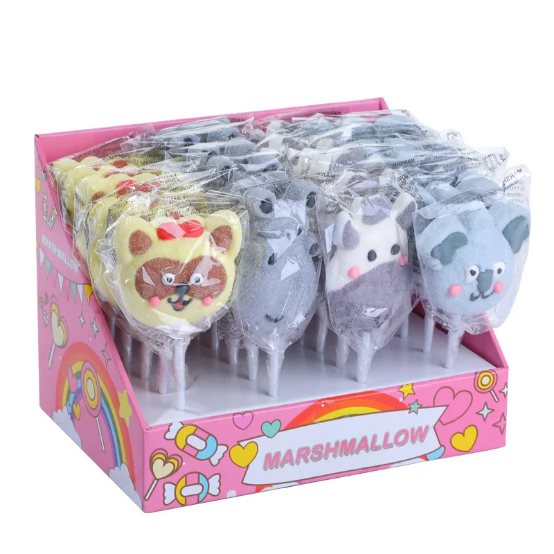 Yummeet wholesale animal shaped Marshmallow soft lollipop candy