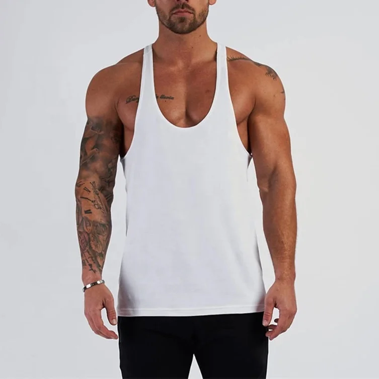 Manufacturer Custom Logo Gym Fitness Men Bodybuilding Stringer Tank Top