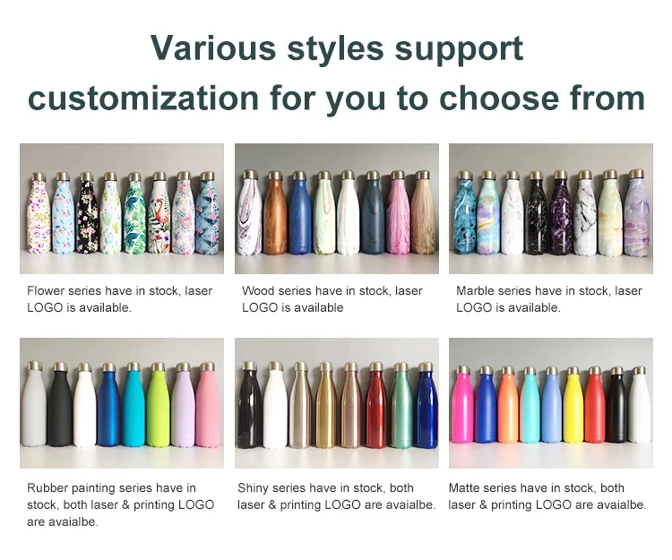 Cola Shaped Double Walled Vacuum Insulated Reusable Water Bottle Stainless Steel Water Bottle