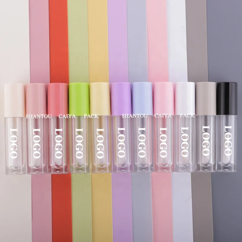 plastic tube 5ml black white purple big fat wand applicator empty lipgloss tubes clear container wholesale liquid lipstick tube