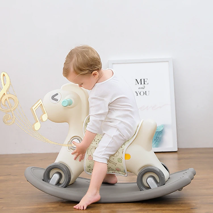 
New design hight quality kids plastic rocking horse for indoor baby animal riding toy 