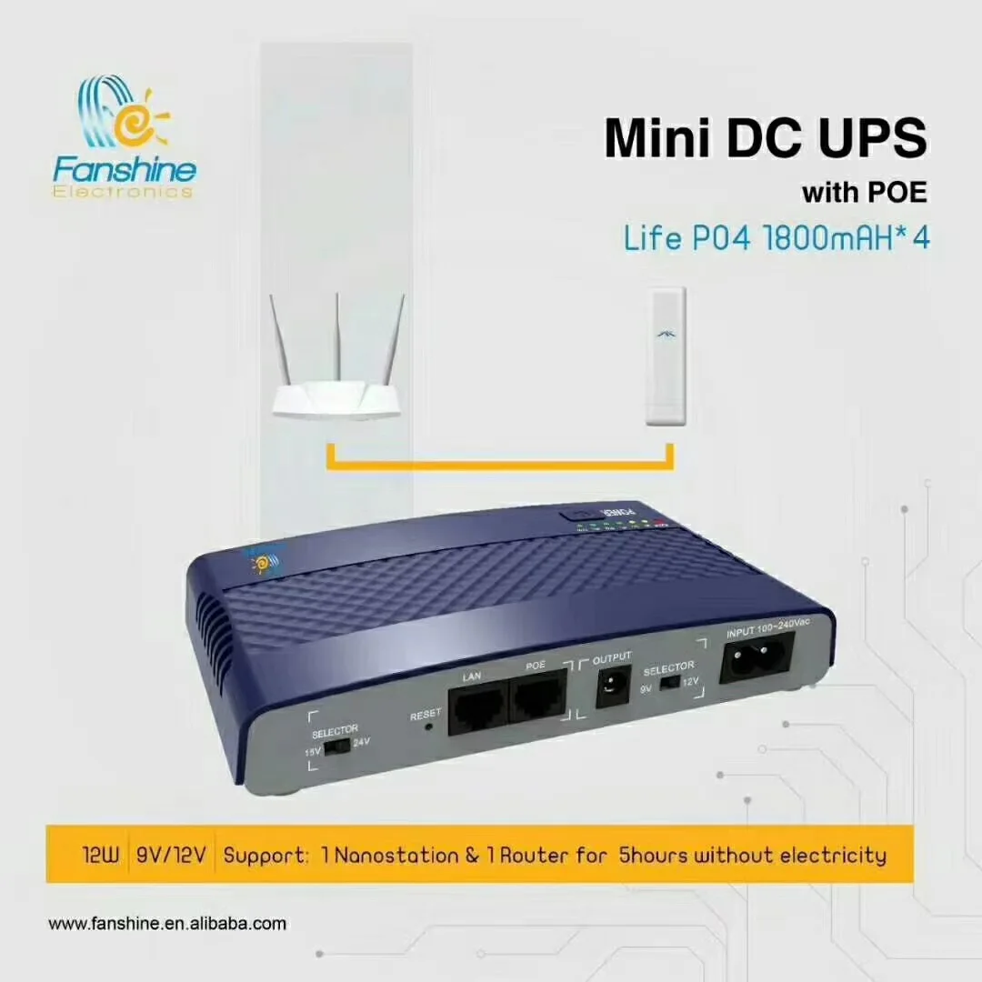 Мини источник питания постоянного тока 7200 мАч бесперебойного с батареей POE UPS резервный маршрутизатор nano