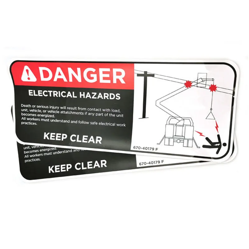 Custom Safety Sign Sticker Warning Vinyl Sticker Danger Sticker For Pipes Equipment Industrial Surface Electronic Shelf