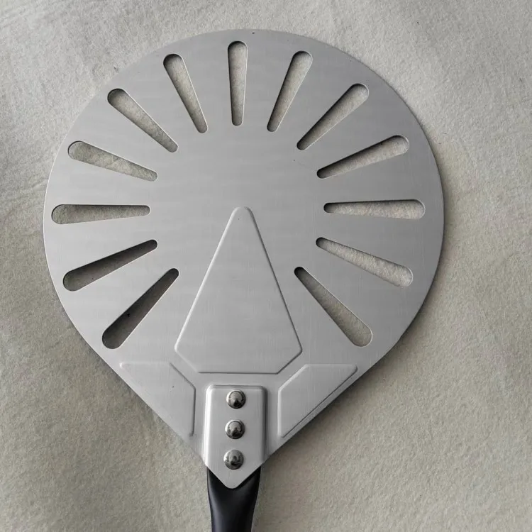 Hot Sale Round 7' 8' 9' Perforated Anodized Aluminum Pizza Turning Peel Shovel Aluminum Long Handle Pizza Oven Tool Kit