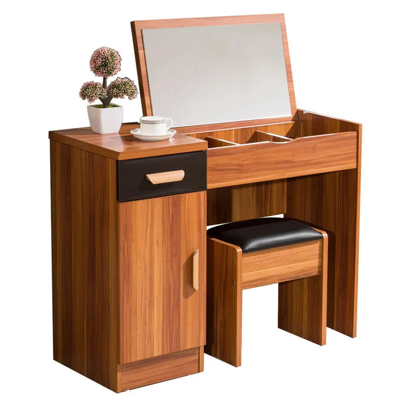 Home Furniture Brown Dresser Set Mirror Make Up Dresser Table