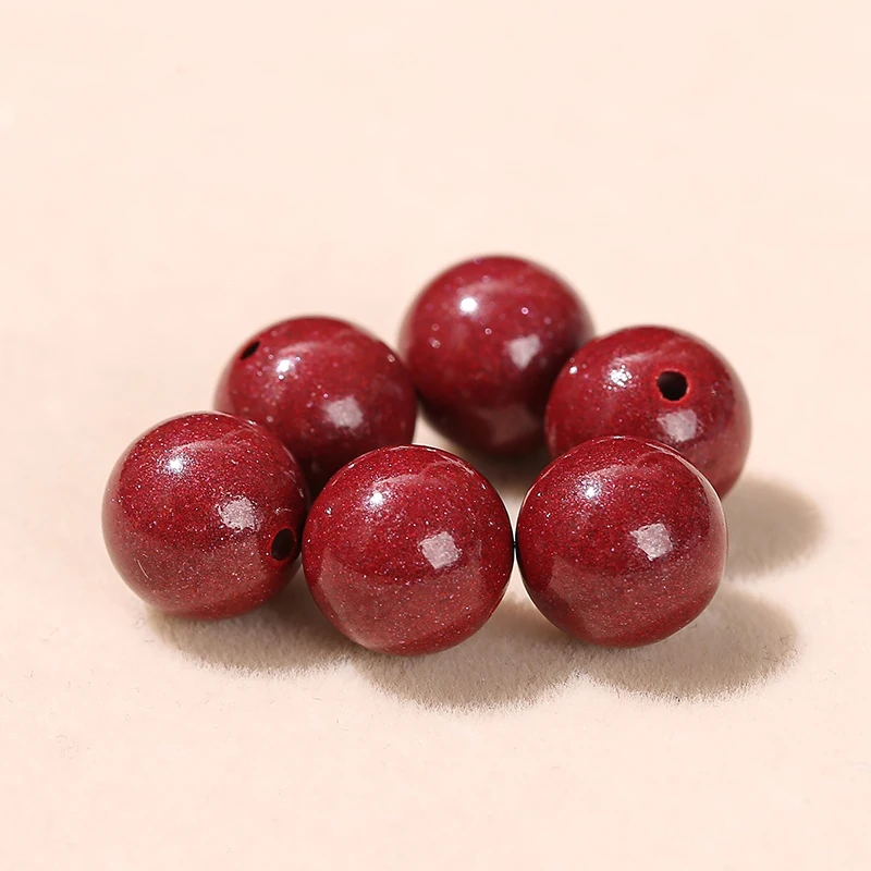 JD Natural Red Cinnabars Beads Round 4mm 6mm 8mm 10mm 12mm Semi Precious Stone Loose Beads for Necklace Bracelet Jewelry Making