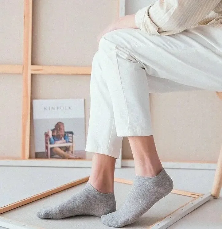 Wholesale men and women summer black white gray low tube breathable socks business no show socks