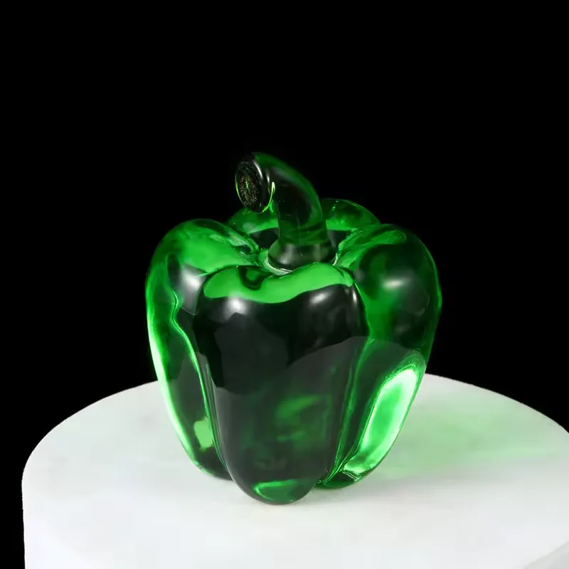 Honor of Crystal Exquisite Crystal Pumpkin Figurine Glass Crystal Paperweight Pumpkin Art Craft Decor