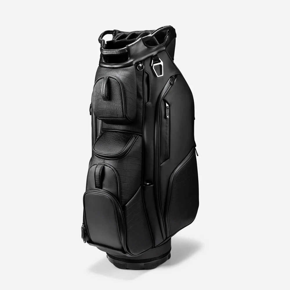 PRIMUS GOLF Custom design OEM 14 way black leather golf cart bag for men water-resistant men golf bag