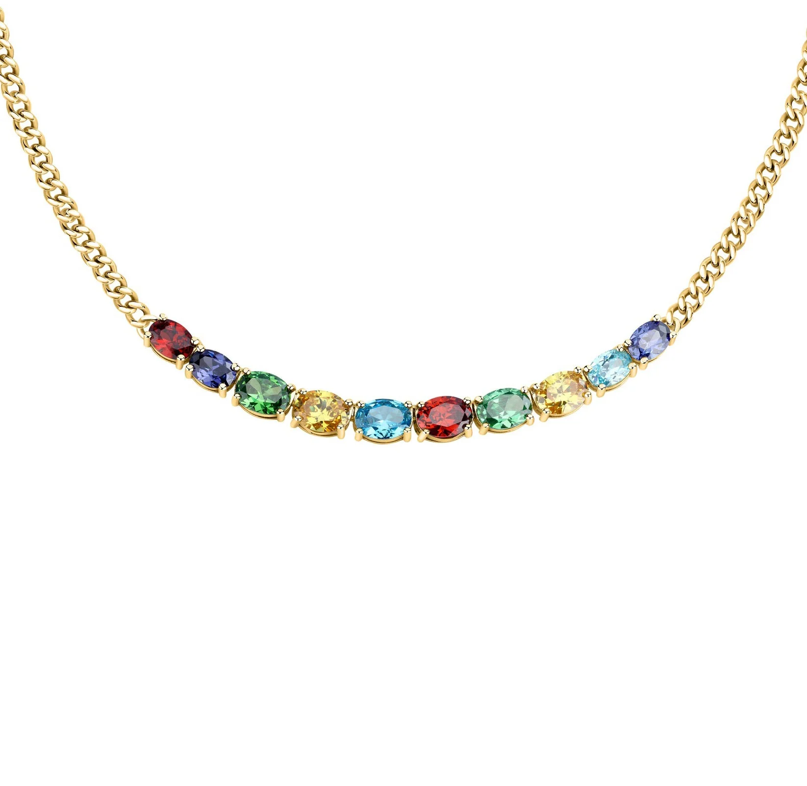 Milskye funny elegant delicate jewelry for girls 18k plated gold brass many colorful zircon necklace