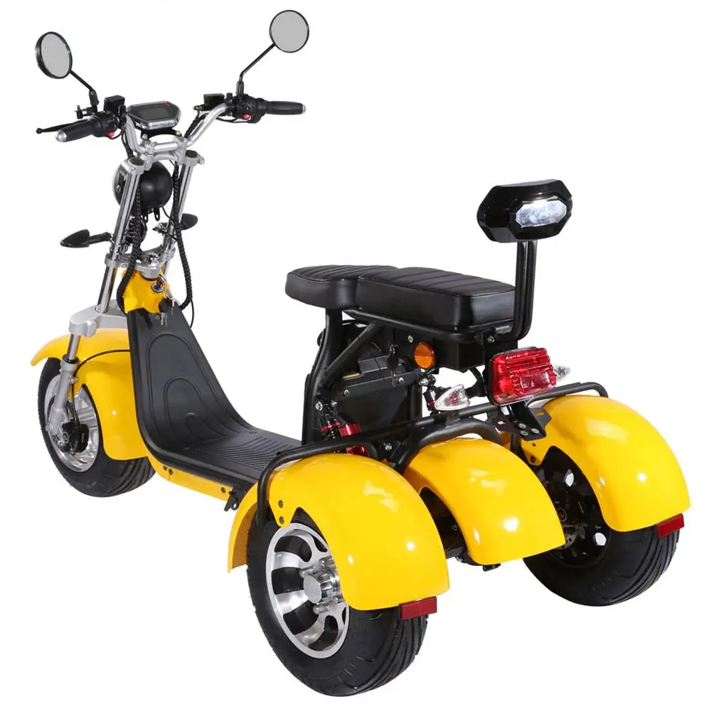 Yidegreen Scooter Three Wheels Big Tire Trike Atv Adult Tricycle Citycoco 3 Wheel Electric Scooter 1500W/2000W EEC Certificate