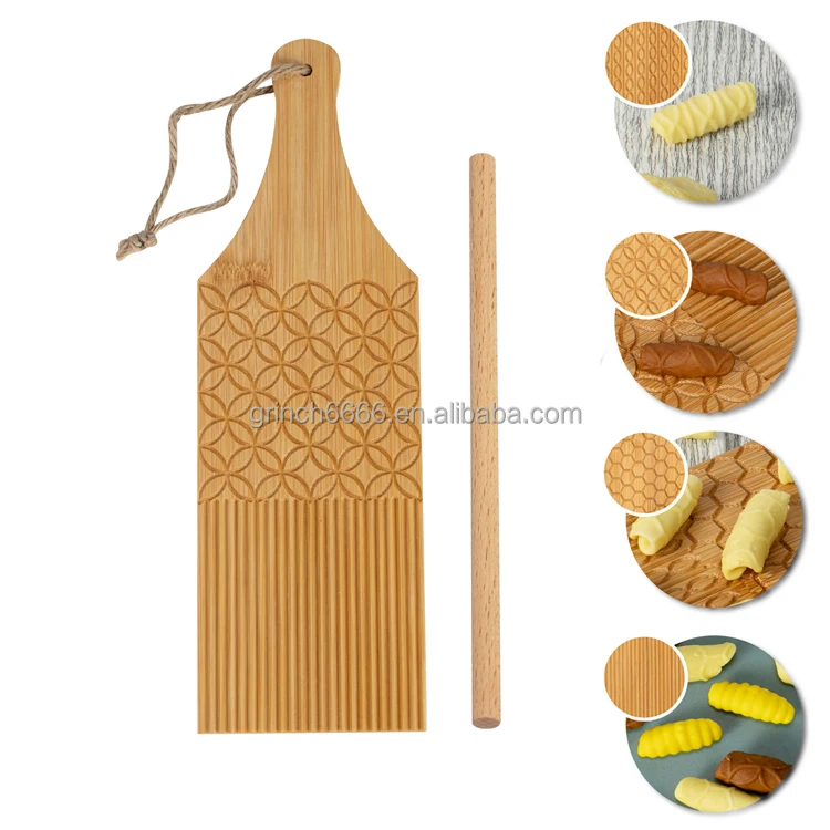 
Combo Gnocchi Board Pasta Garganelli Board and Gnocchi Stripper Spaghetti Macaroni Pasta Board Bamboo Cavatelli Pasta Maker 
