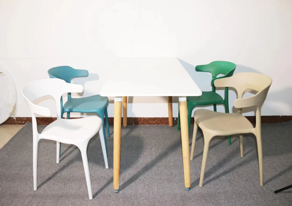 Fixed backrest low arm restaurant Dinning Living Room Dinning PP Plastic Chair