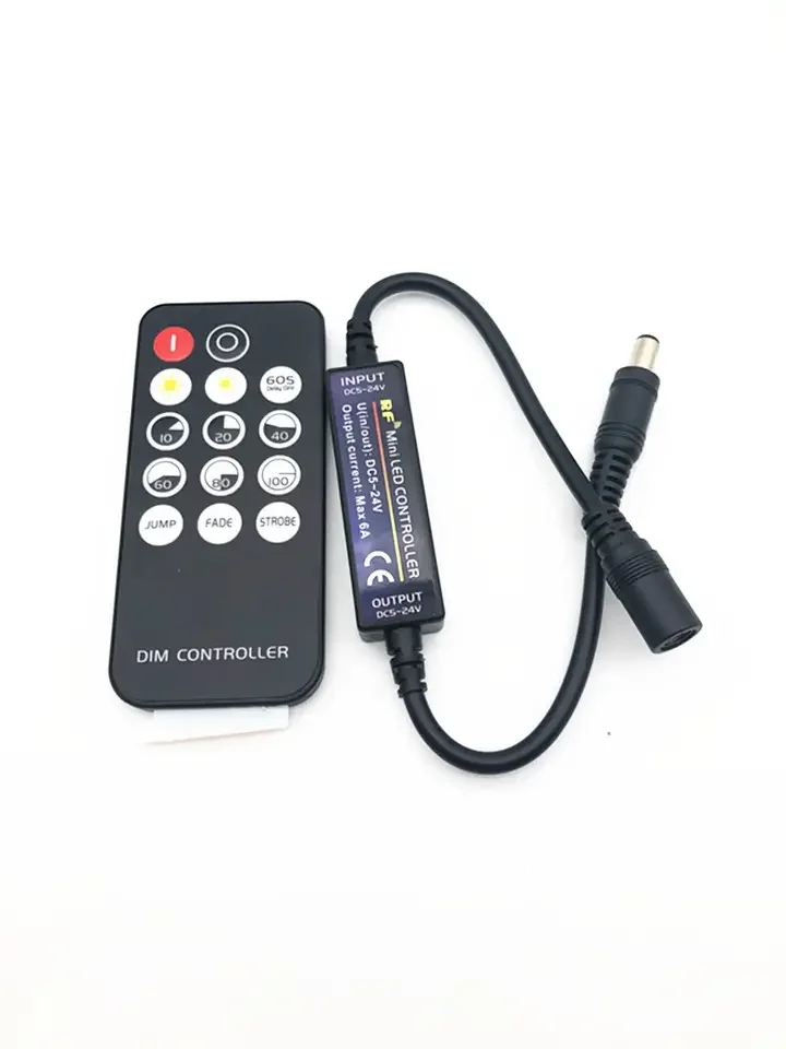Mini Portable DC5-24V led RF 14-key single color controller 1 channel dimmer for 5050 2835 strip light
