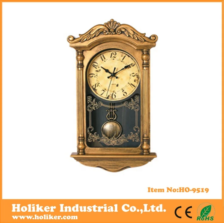 Good Quality Plastic Antique Style Pendulum Wall Clock Quartz Pendulum Clock Movements