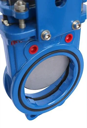 Ductile Iron Manual Slurry Knife Gate Valve with Rubber Sleeves
