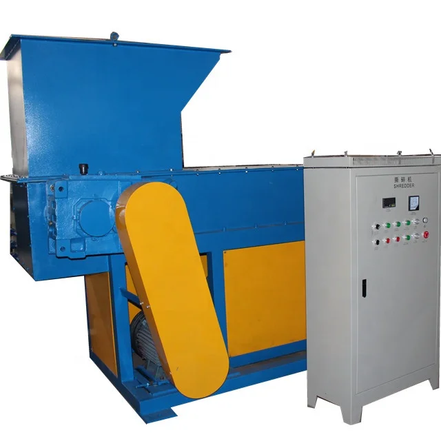 waste plastic film bag cans wood pallets lumps blocks shedder single shaft shredder machine for sale