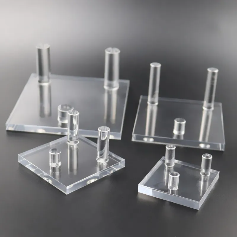 Wholesales Acrylic Display Stand Clear Three Peg Display Easel Stands for Rock Mineral Crystal Small Collectibles