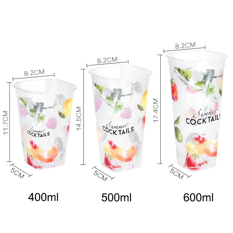 Plastic Takeaway Pp Disposable Plastic Juice Cup Bubble Tea Cup With Lid