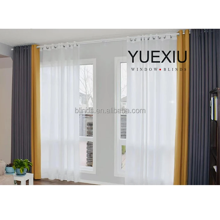 Wholesale Ready Made Curtain Window Polyester Sheer Curtains Fabric Decoration