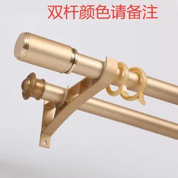 2023 double supports extendable black iron metal curtain rod poles for windows