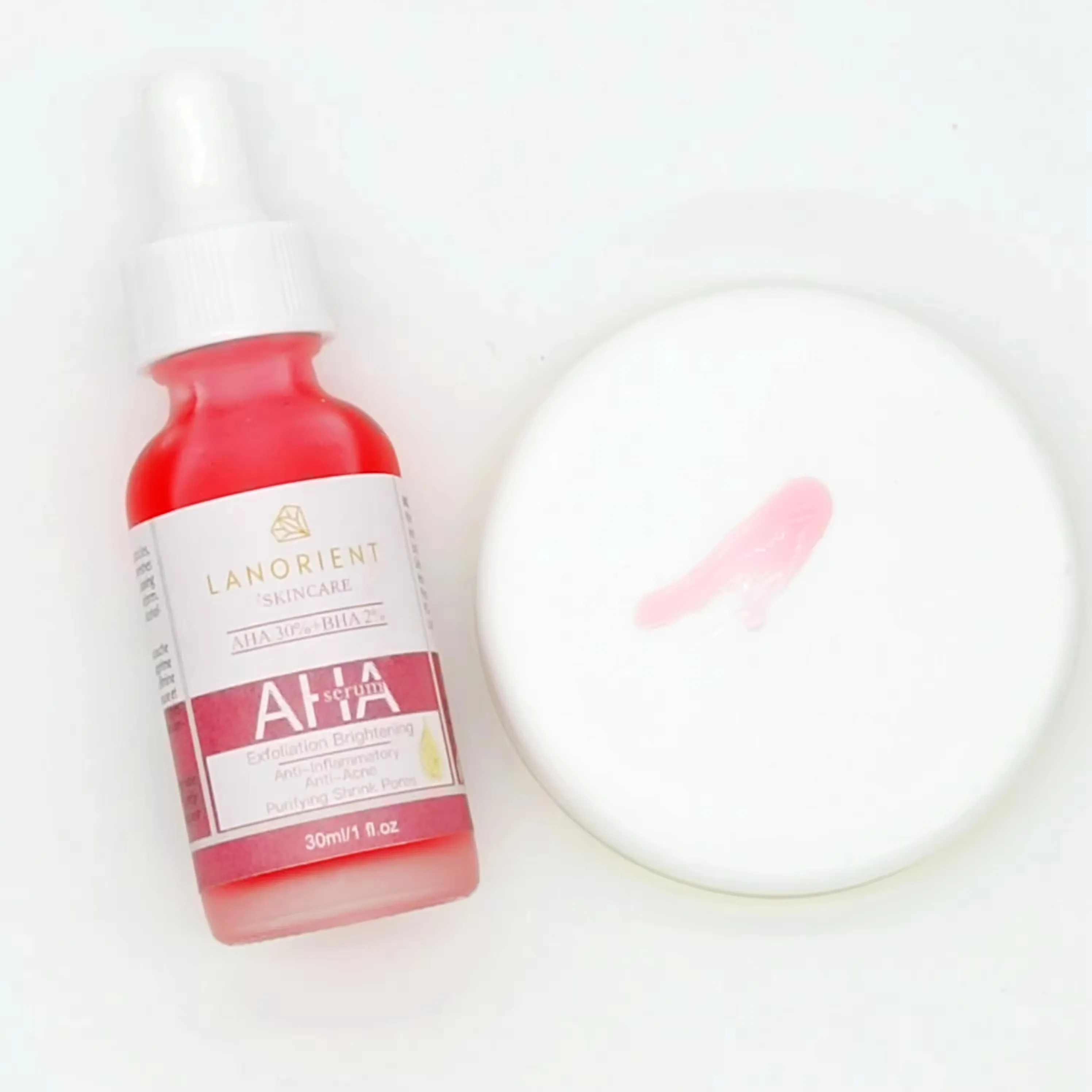 Private Label customized 30%AHA And 2%BHA Facial Serum to soften keratin and clean pores Serum