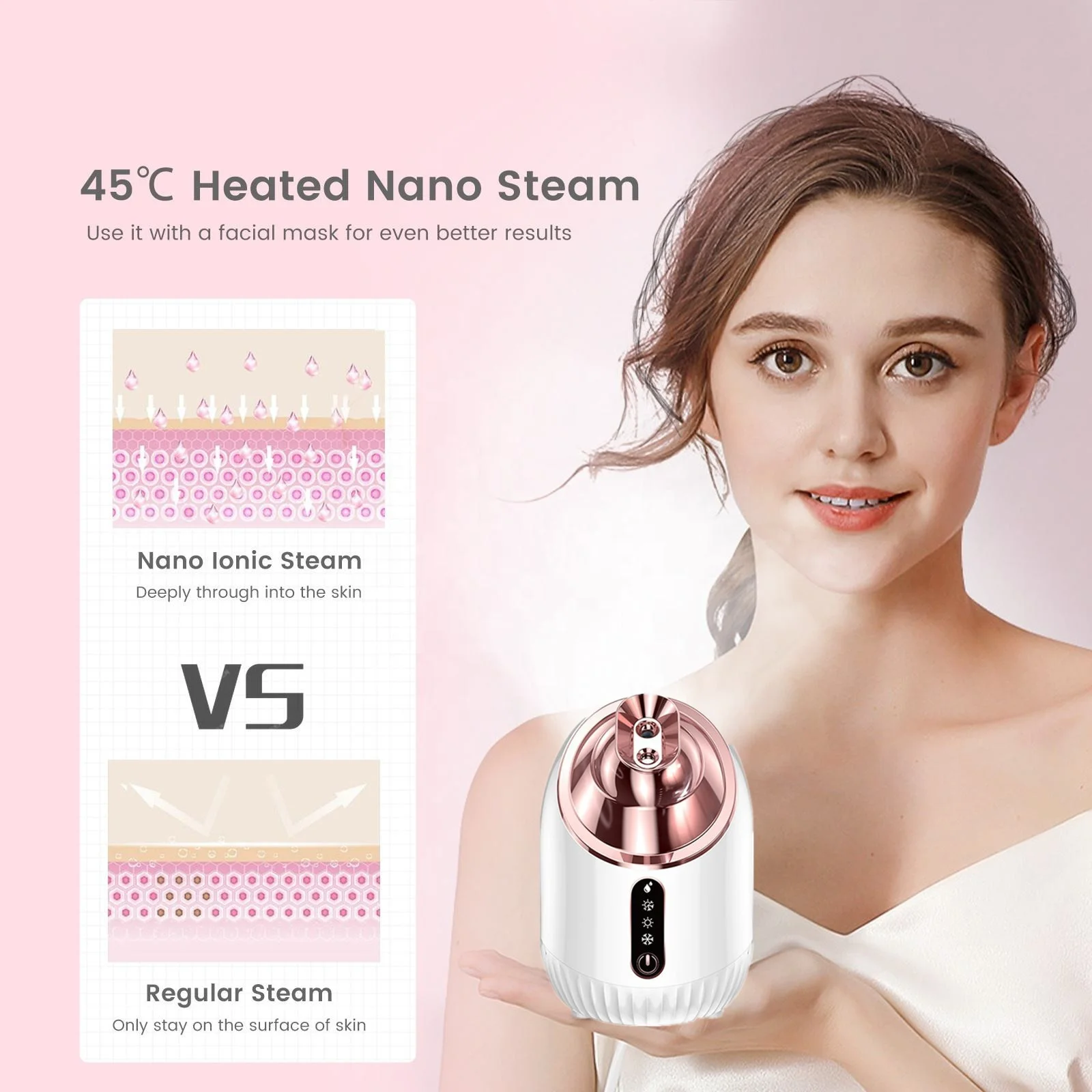 Private label hot cold facial sauna steam nano mist sprayer for skin face at home professional humidifier facial steamer