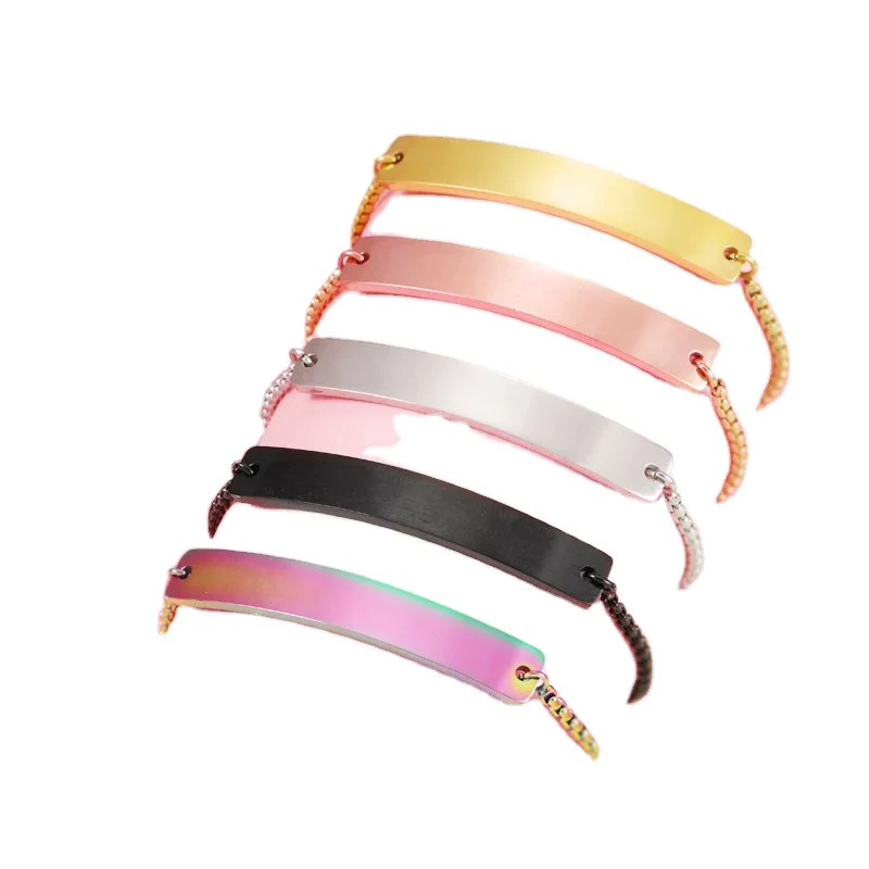 High Quality Stainless Steel Adjustable Bar Bracelet DIY Your Logo And Letters