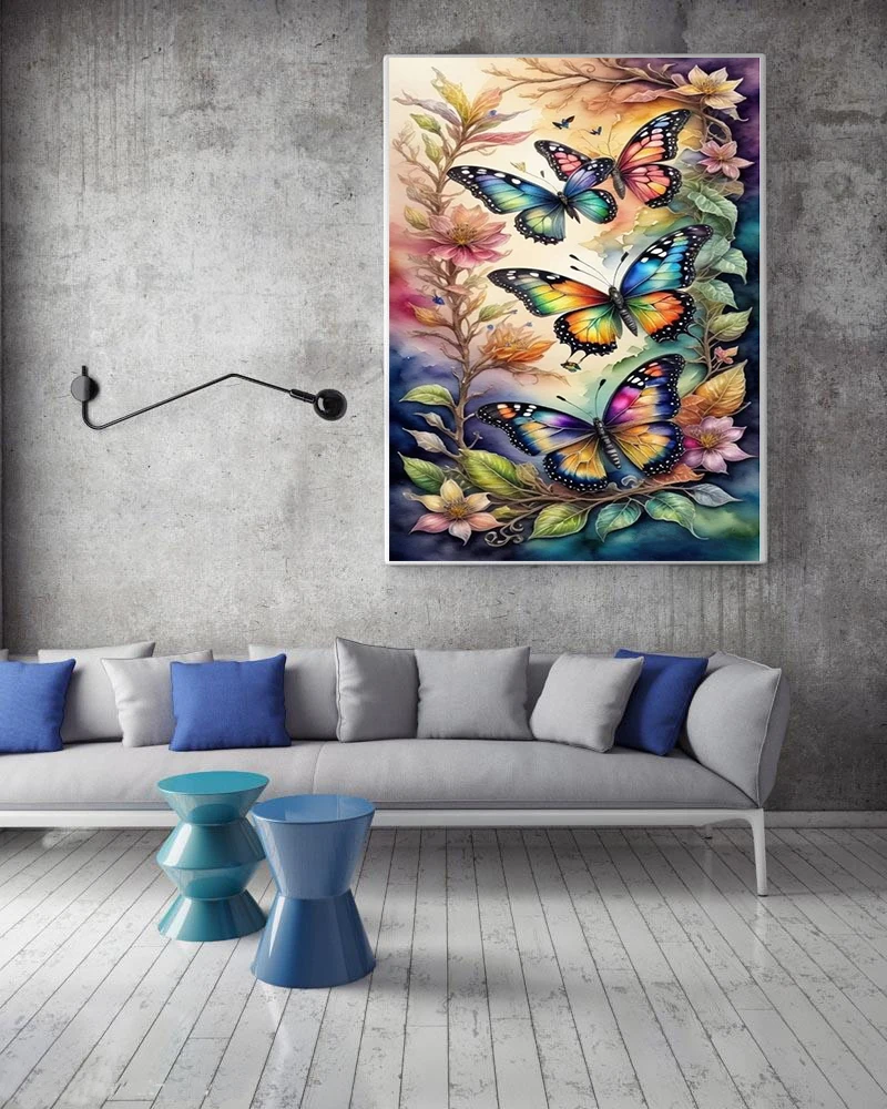 Flying butterfly full drill diamond painting diamond art kit round drill diamond dots kit painting