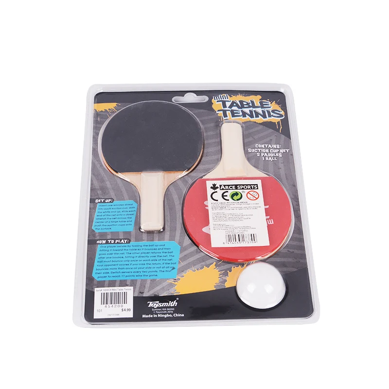 Factory custom provided professional table tennis racket set ,2 rackets 1 balls 1 net  ping pong paddles set for gift