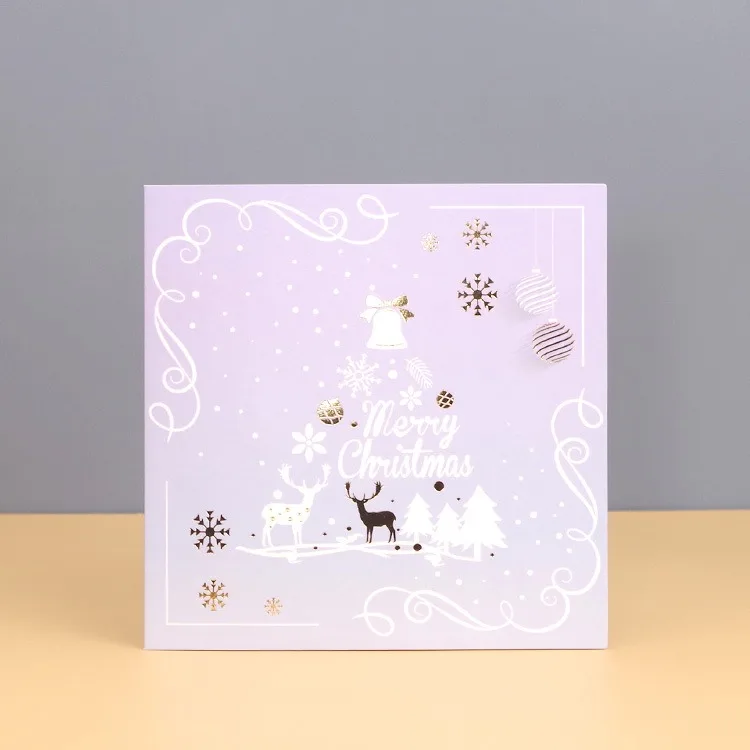 Creative 3D Pop-Up Christmas Tree Greeting Card Crystal Ball Design with UV Printing Christmas Decorations