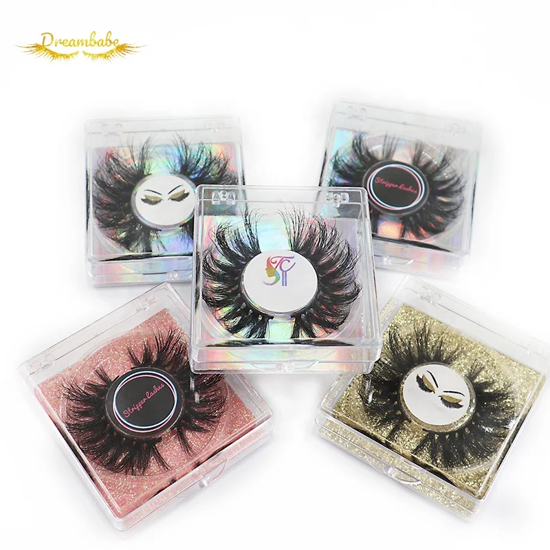 100%  mink eyelashes with custom lash box  eyelash case 3d 5d real mink lashes wholesale vendor