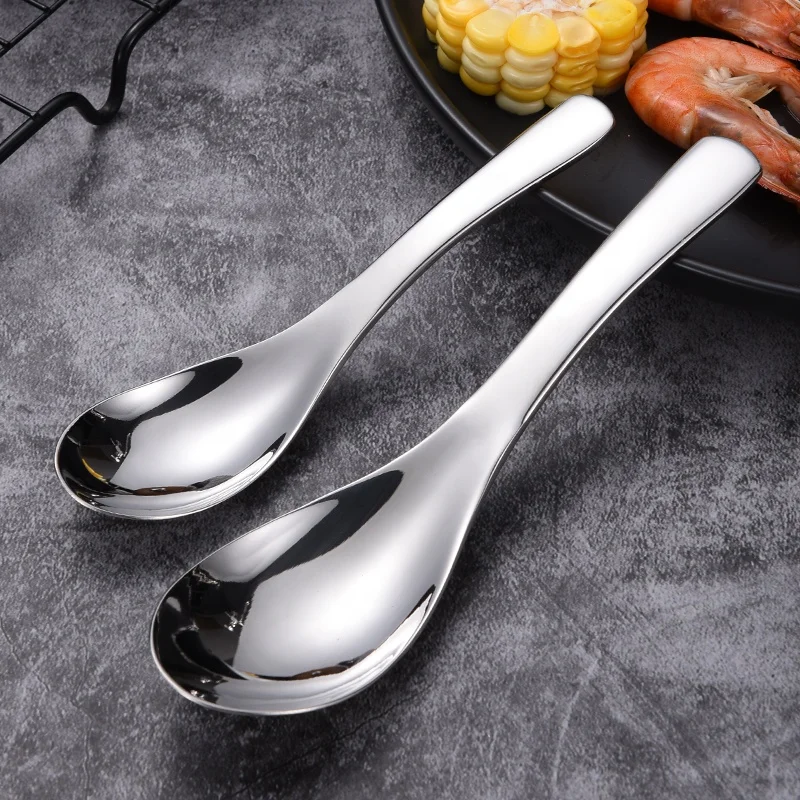 Factory high quality 316L large luxury dessert dinner spoon silver spoon stainless steel spoons for hotel