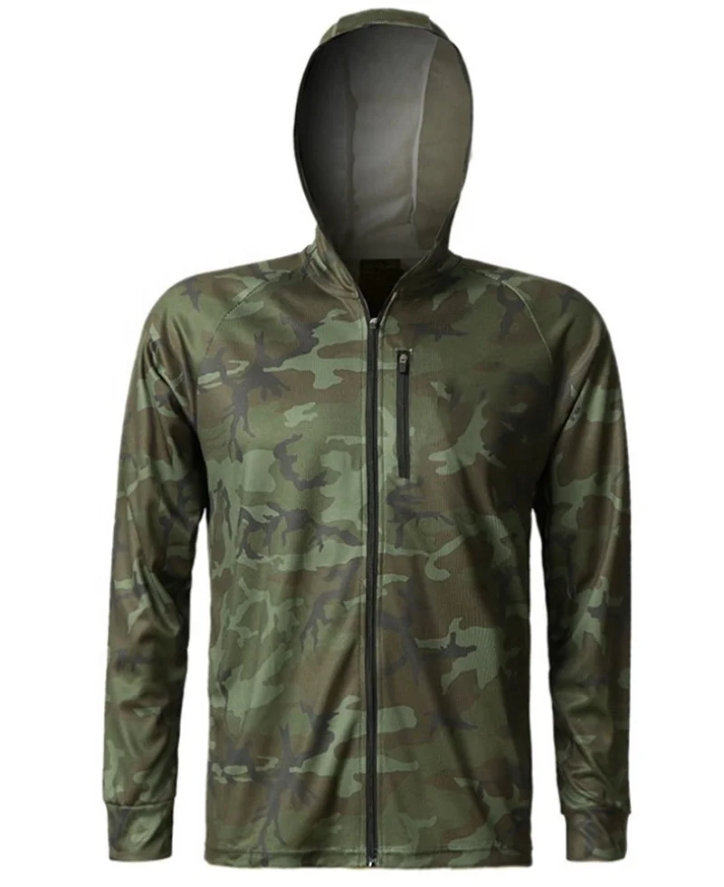 Sublimation Custom UV Protection Mens Sailing Fishing Clothes Long Sleeve with hood