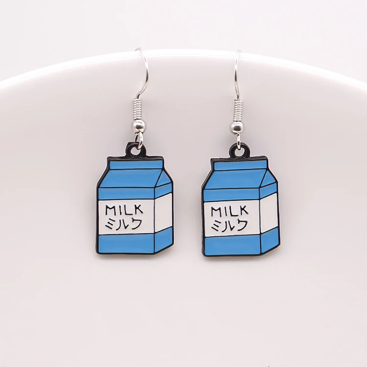 Wholesale low price cute anime girl earring pendants charm custom soft enamel earrings in stock