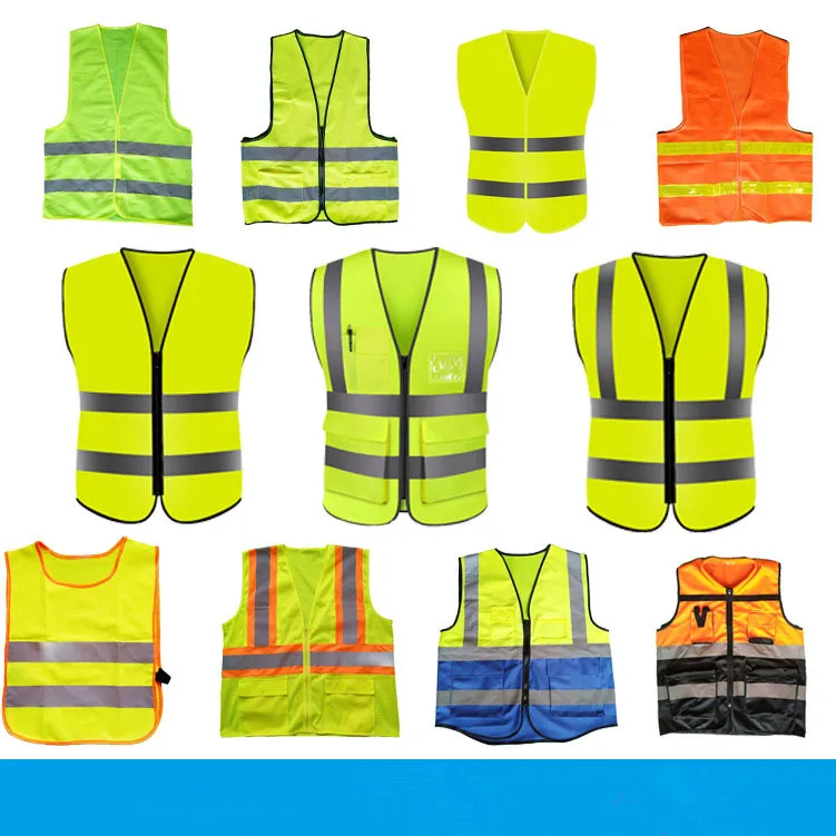 Security Reflective Vest Safety Belt Strap High Visibility Night Running Cycling Waistcoat Road custom logo with Pockets