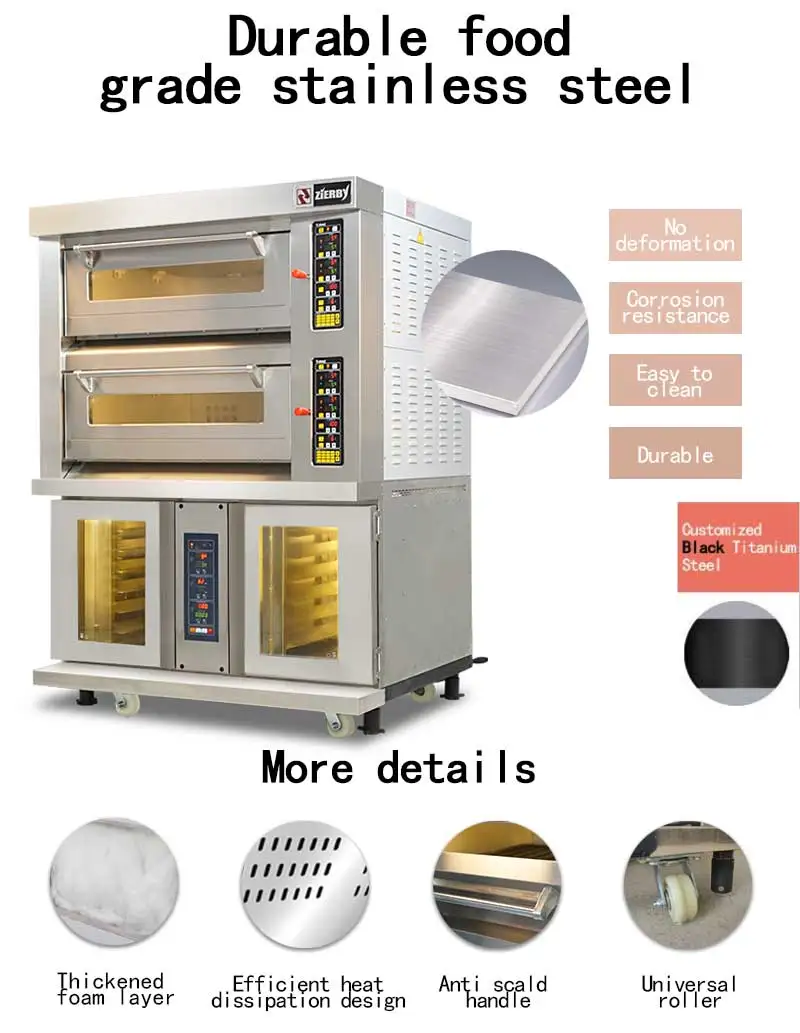 
2 deck 4 tray standard electric and 12 tray proofer bakery machine proofer deck combination oven 