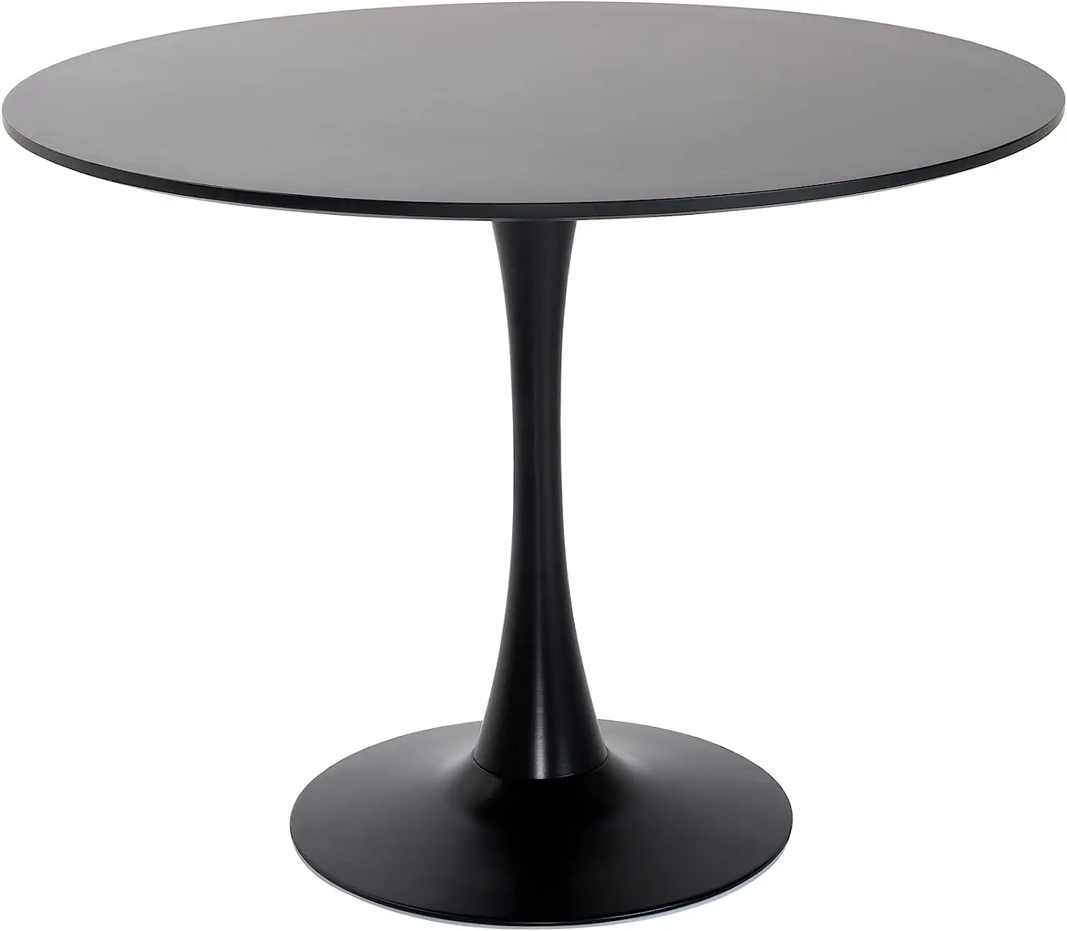 Pedestal Tulip Table Scratchproof Black Round Dining Table with 0.7' Thickness for Home and Kitchen