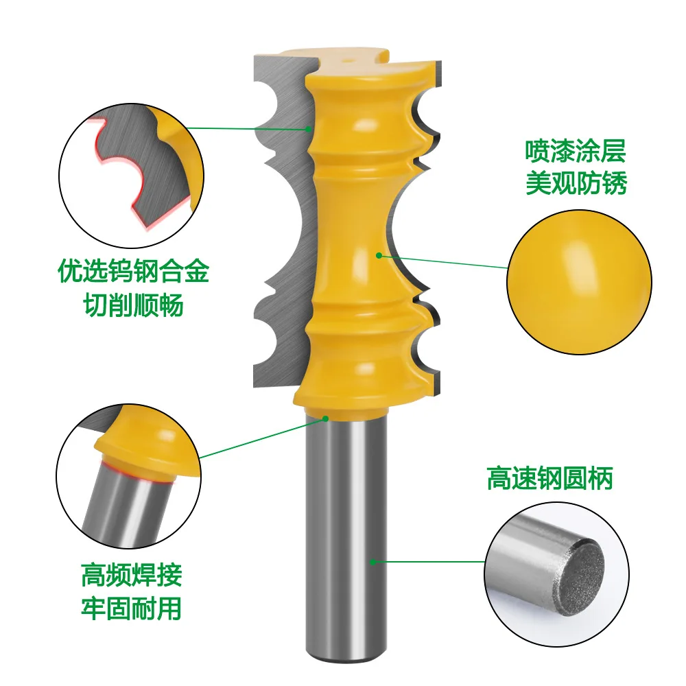 milling cutter 1/2 & 12 shank router bits door frame edge tenon cutter woodworking router woodworking tools