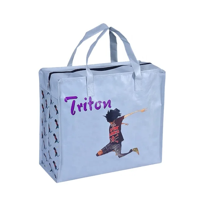 OEM/ODM Shopping Tote Extra Large Bolsa Plegable Reutilizable Laminated PP Woven Bag With Zipper
