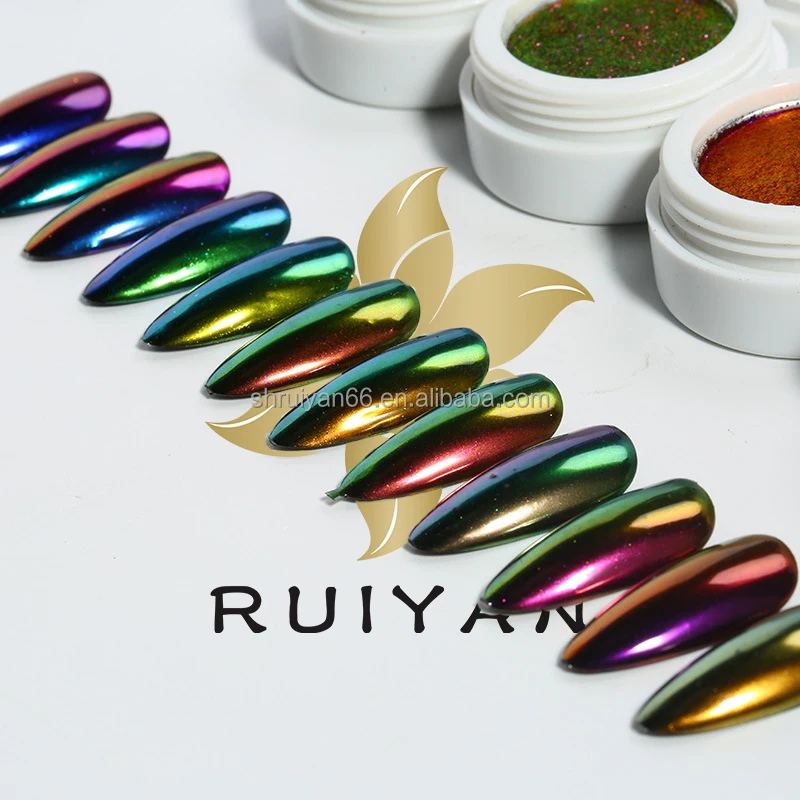 Mirror Effect Chrome Nail Powder Magic Optical Chameleon Powder High Gloss Glitter