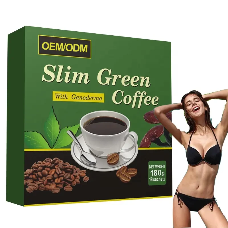 Fast Diet Coffee Factory Halal GMP natural burning-fat de-tox instant powder slim green coffee with Ganoderma