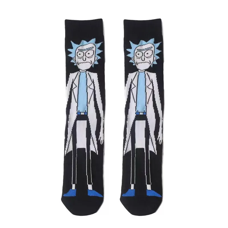 Wholesale anime Rick and Morty fashion tube socks manufacturer straight hair sailor socks