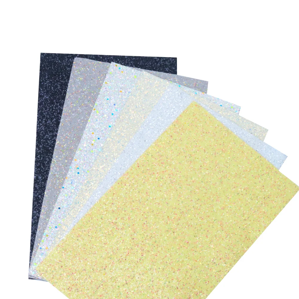 
RIMIS DIY hairbow decoration solid color chunky Glitter leather fabric sheet 